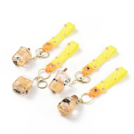 Pearl Milk Tea Acrylic Pendant Keychain KEYC-G050-02LG-1