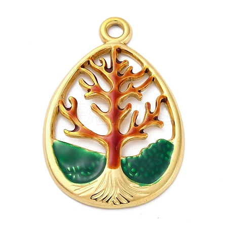304 Stainless Steel Enamel Pendants STAS-S163-34G-01-1