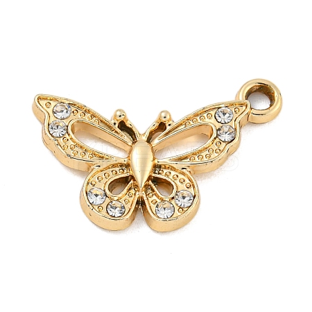 UV Plating Alloy Rhinestone Pendants ALRI-C009-07B-G-1
