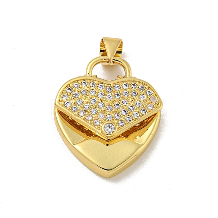 Brass Micro Pave Cubic Zirconia Pendants KK-N254-135C-G-1