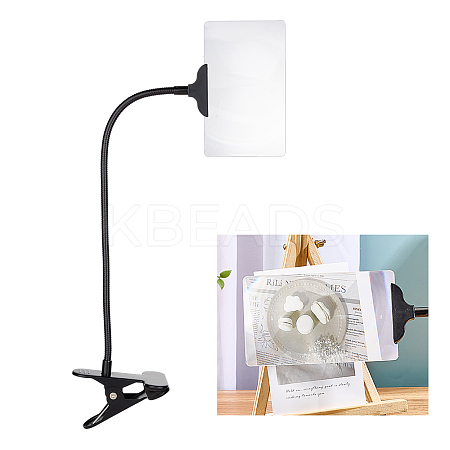 Portable Rectangle Clip-On Magnifying Glass AJEW-WH0348-893-1