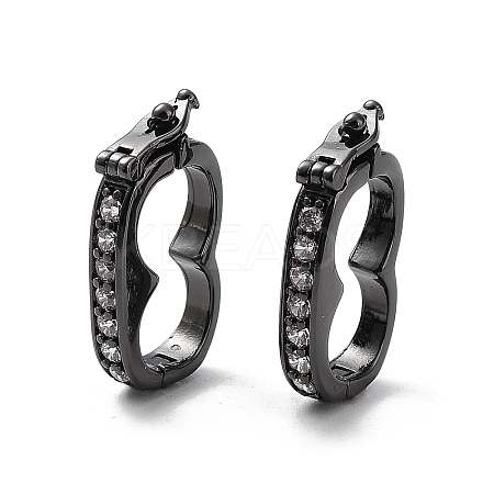 Rack Plating Brass Micro Pave Cubic Zirconia Twister Clasps ZIRC-I012-16B-RS-1