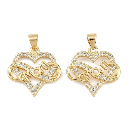 Mother's Day Brass Cubic Zirconia Pendants KK-L251-07G-03-1