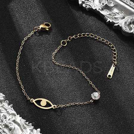 201 Stainless Steel Cable Chain Bracelets BJEW-H205-01B-G-1