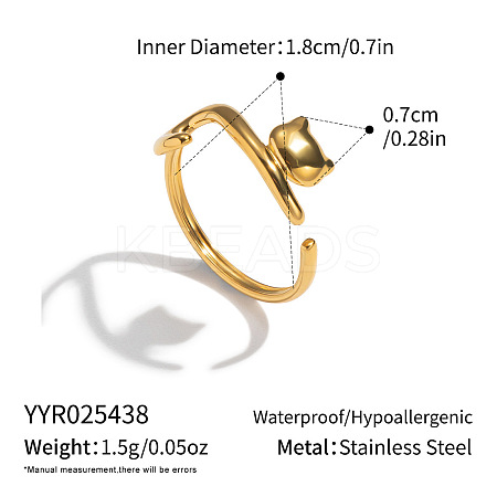 304 Stainless Steel Cuff Open Rings for Women MD6503-1-1