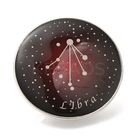 Twelve Constellation Creative Alloy Badges Constellation Brooches LS-JEWB-S033-01P-G-1