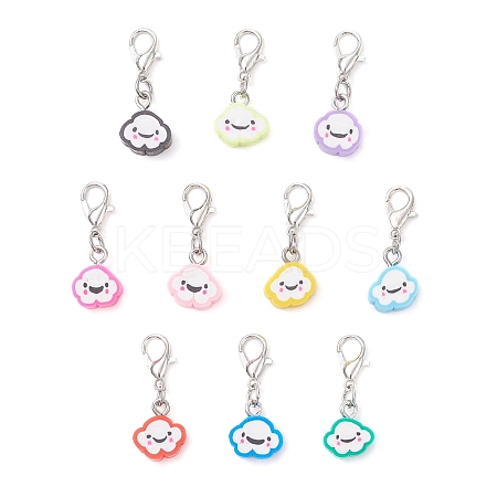 Polymer Clay Pendant Decorations HJEW-JM03950-S-1
