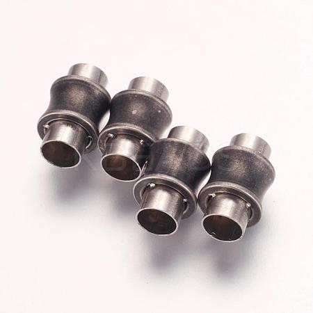 304 Stainless Steel Magnetic Clasps with Glue-in Ends STAS-F124-04AS02-1