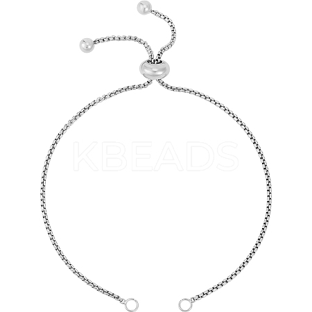 5Pcs Adjustable 304 Stainless Steel Box Chain Link Bracelet Making STAS-BBC0004-82A-1
