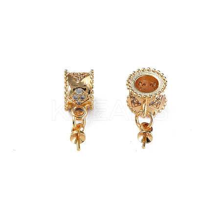 Brass Micro Pave Cubic Zirconia Tube Bails KK-N233-365-1