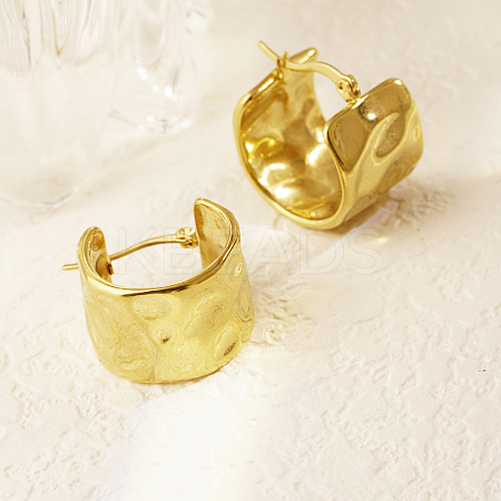Geometric 304 Stainless Steel Hoop Earrings for Women PZ7681-1-1