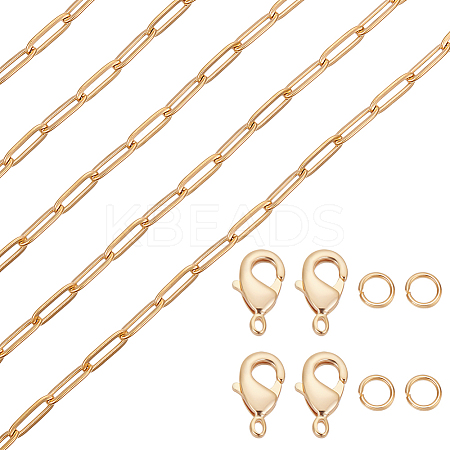 DIY 304 Stainless Steel Paperclip Chain Bracelets Necklaces Jewelry Sets Making Kits DIY-BBC0002-14-1