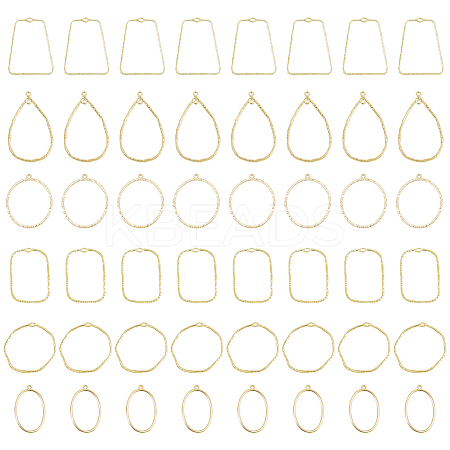 48Pcs 6 Styles Alloy Open Back Bezel Pendants FIND-DC0002-07-1