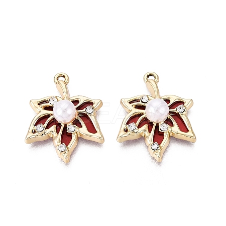 Alloy with ABS Imitation Pearl & Crystal Rhinestone & Acrylic Pendants PALLOY-Q466-04G-05-1