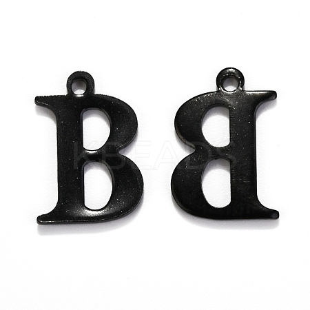 304 Stainless Steel Alphabet Charms STAS-H122-B-EB-1