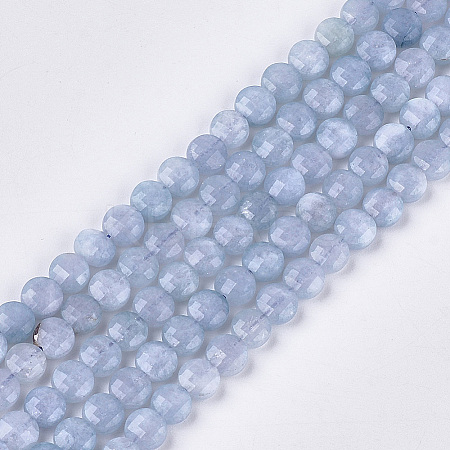 Natural Dyed White Jade Imitation Aquamarine Beads Strands G-S354-27-1-1