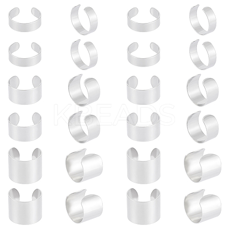 30Pcs 3 Styles 304 Stainless Steel Cuff Rings STAS-UN0059-25-1