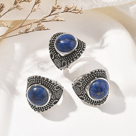 Natural Lapis Lazuli Adjustable Rings RJEW-I108-03AS-02-1
