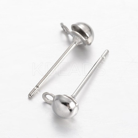 Brass Stud Earring Findings KK-F371-34P-A-1