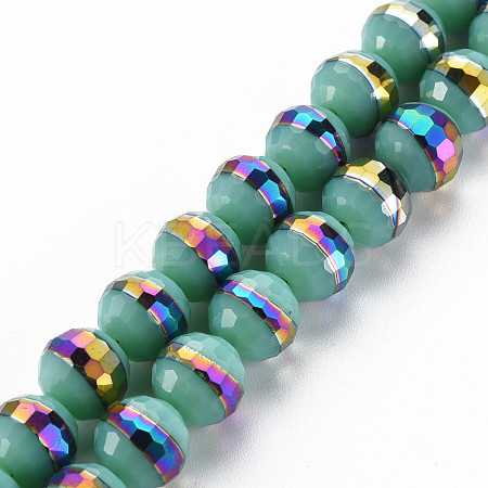 Electroplate Opaque Solid Color Glass Beads Strands EGLA-N006-031-B02-1