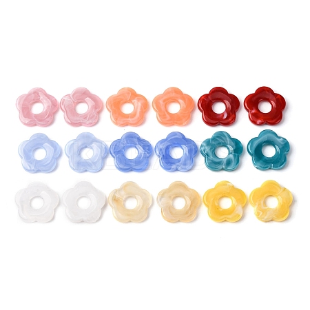1Pair Opaque Resin Beads RESI-H034-18-1