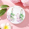 Acrylic Flower Dangle Earrings EJEW-MZ00588-02-1