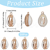 SUNNYCLUE 20Pcs Electroplated Natural Cowrie Shell Pendants SSHEL-SC0001-23-2