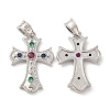 Brass Micro Pave Cubic Zirconia Pendants KK-M246-06P-1