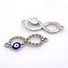 Alloy Rhinestone Evil Eye Links connectors ALRI-S161-09P-2