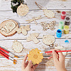 40 Sets 8 Style Unfinished Wood Pendant Decorations WOOD-GF0001-82-4