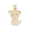 Brass Micro Pave Cubic Zirconia Pendants LS-KK-D067-06G-02-RS-1