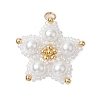 Glass Seed Beaded Star Pendants PALLOY-MZ00524-02-1
