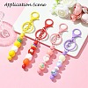 Baking Paint Alloy and Brass Bar Beadable Keychain for Jewelry Making DIY Crafts DIY-YW0007-58C-2