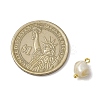 Natural Trochus Shell Nuggets Charms with Brass Loops PALLOY-JF03586-01-3