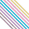 5Pcs 5 Colors Sparkle Jute Ribbon OCOR-TA0002-53-3