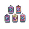 Rack Plating Rainbow Color Alloy Pendant Rhinestone Settings PALLOY-N163-184-1