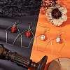 Halloween Skull Synthetic Dyed Turquoise & Copper Wire Dangle Earrings for Women EJEW-JE05884-2