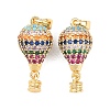 Brass Micro Pave Cubic Zirconia Pendants X-KK-H249-01G-1