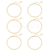 6Pcs 304 Stainless Steel Link Chains Bracelets STAS-UN0029-34-1