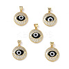 Real 18K Gold Plated Brass Clear Cubic Zirconia Pendants ZIRC-L102-12G-01-1