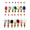 Polymer Clay Rhinestone & Plush Pompom Beadable Pen AJEW-B108-04-1