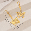 Elegant French Style Brass Hollow Butterfly Tassel Hoop Earrings JT4875-3