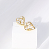 Heart Brass Clear Cubic Zirconia Stud Earrings ZD0180-3