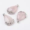 Valentine Gifts Idea for Guys Natural Rose Quartz Pendants G-Q689-10-1