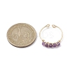 Copper Wire Wrapped Natural Amethyst Open Ring RJEW-JR00630-02-3