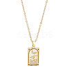 Brass with Cubic Zirconia Pendants Necklaces NJEW-LP0001-45J-G-1