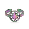 Rainbow Color Ion Plating (IP) 304 Stainless Steel Open Cuff Rings RJEW-A005-27MC-1