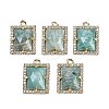 Natural Amazonite Faceted Rectangle Pendants G-I375-05G-07-1
