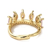 Cubic Zirconia Crown Adjustable Rings RJEW-Q777-10G-02-2