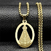 201 Stainless Steel Nossa Senhora Aparecida Virgin Mary Pendant Necklaces for Women LS-NJEW-K283-01G-1